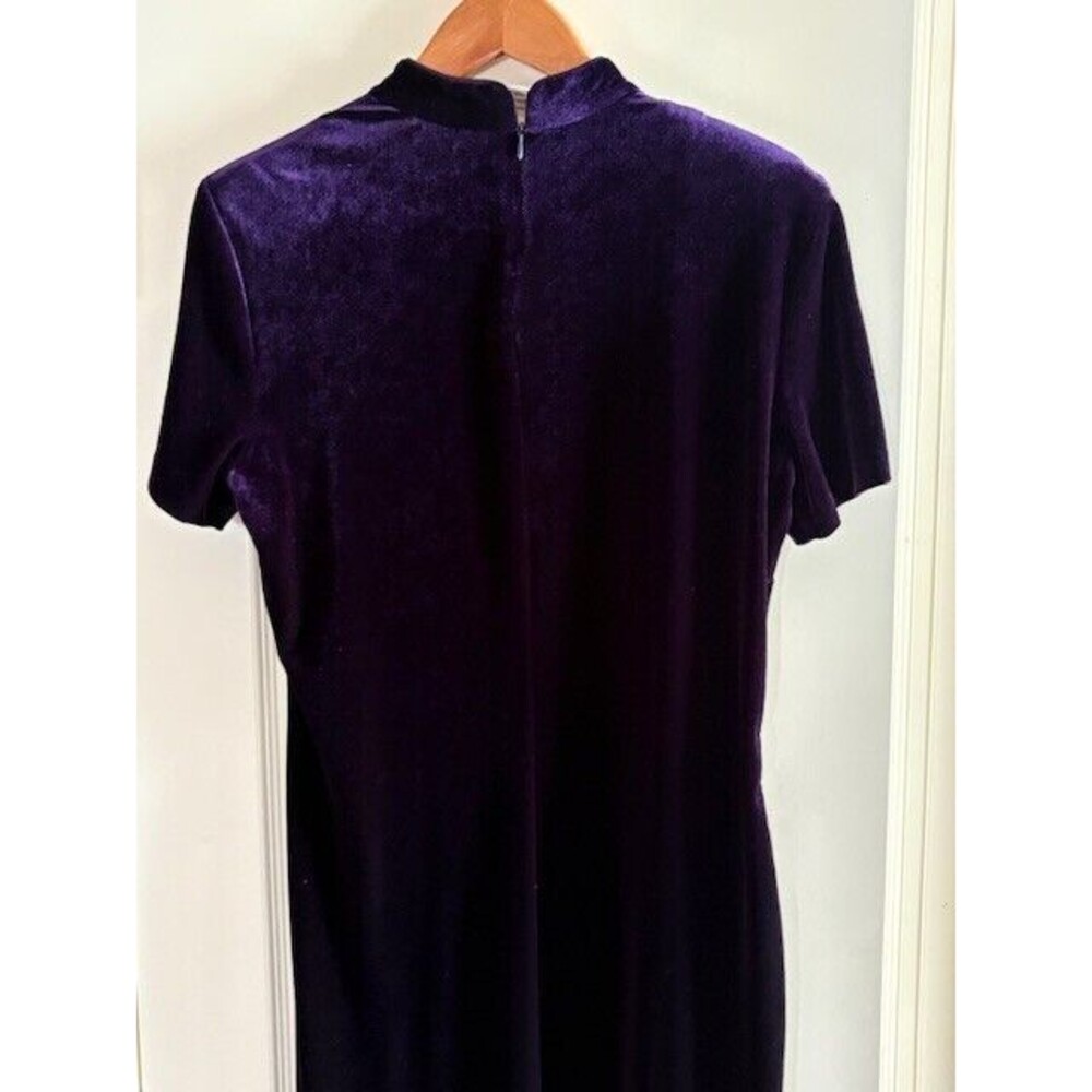 Vintage 90s Nina Piccalino Purple Velvet Maxi Gown Size 12 - Picture 3 of 16